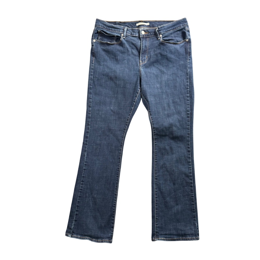 Levi's Classic Bootcut Jeans Womens 16 Dark Blue Denim Mid Rise Stretch 35x30